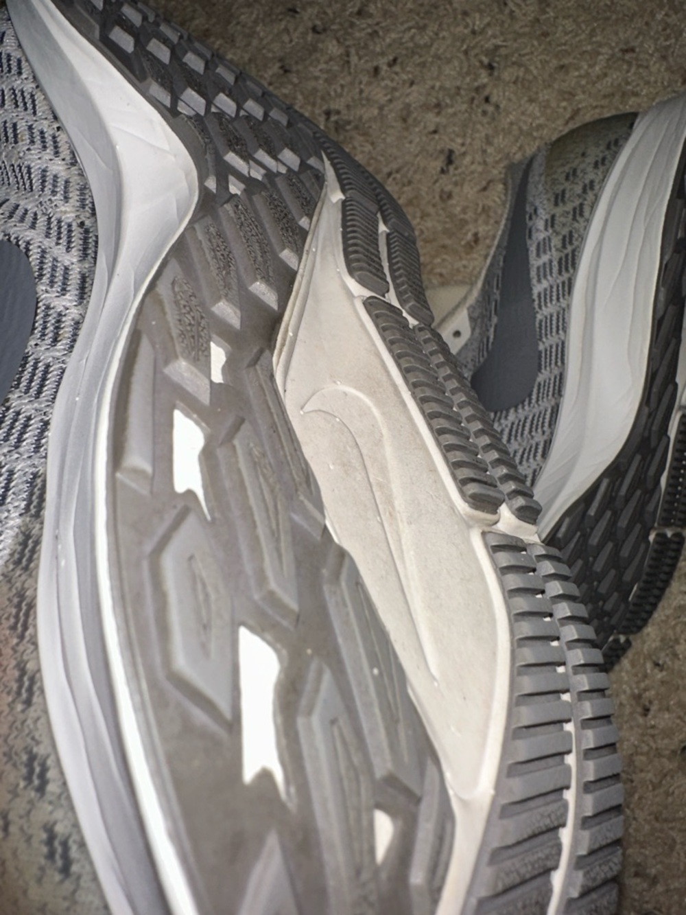 Nike Women's Light Grey Knit Running Sneakers - Picture 9 of 9